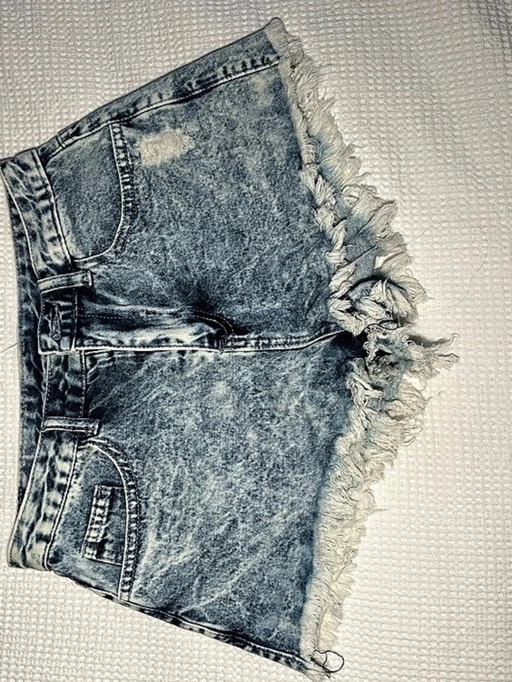 Women's Frayed Jean Shorts in Blue